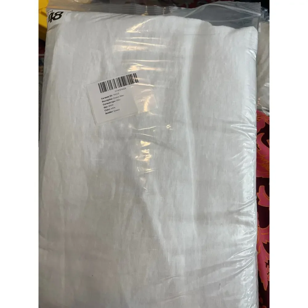 Quince European Linen Room Darkening Curtain 48X96  White #1